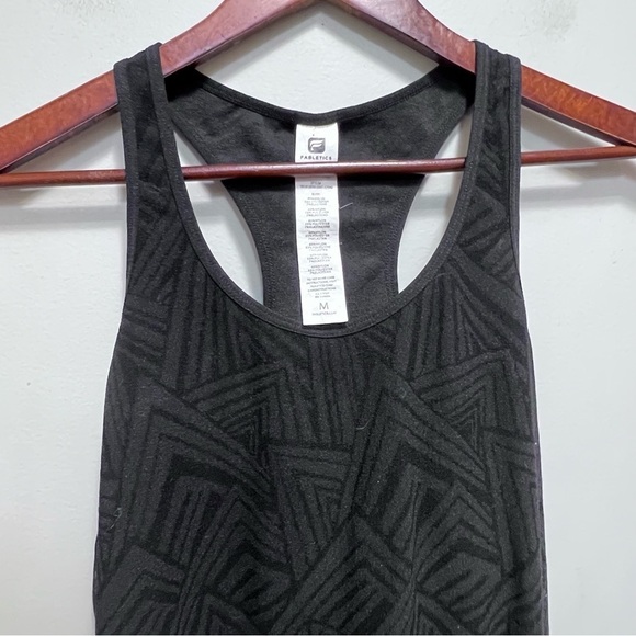 Fabletics Black Racerback Geometric Design Size Medium - Picture 2 of 10